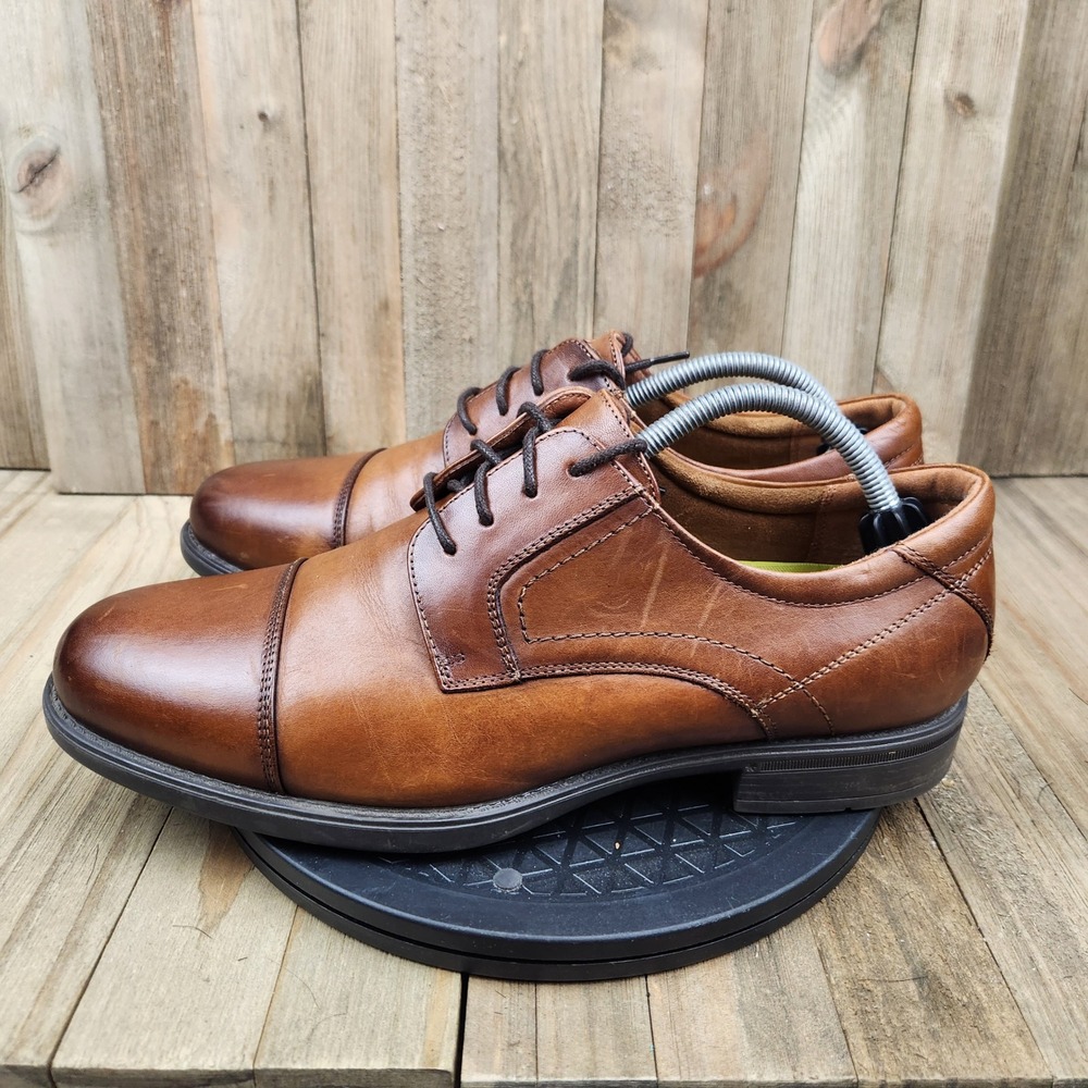 Florsheim Comfortech Cap Toe Oxfords Men size 10 D Cognac Brown Leather12138-221